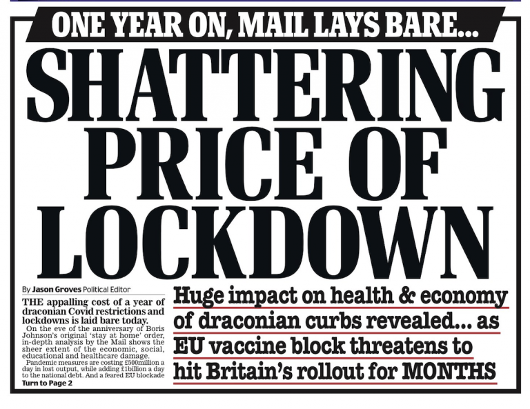 Every Day Britain Remains in Lockdown Adds £1 Billion to the National Debt