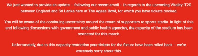 Stadium Cancels Tickets for June 26th After “Discussions With Government”