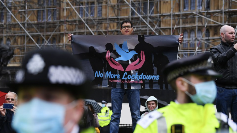 “Your Obedience Is Prolonging This Nightmare”: Protesters March in London against Delay to “Freedom Day”