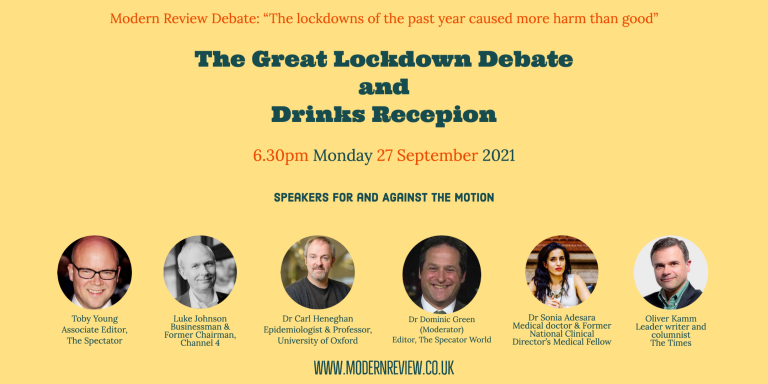 Join Us For Forthcoming Debate: Did the Lockdown Cause More Harm Than Good?