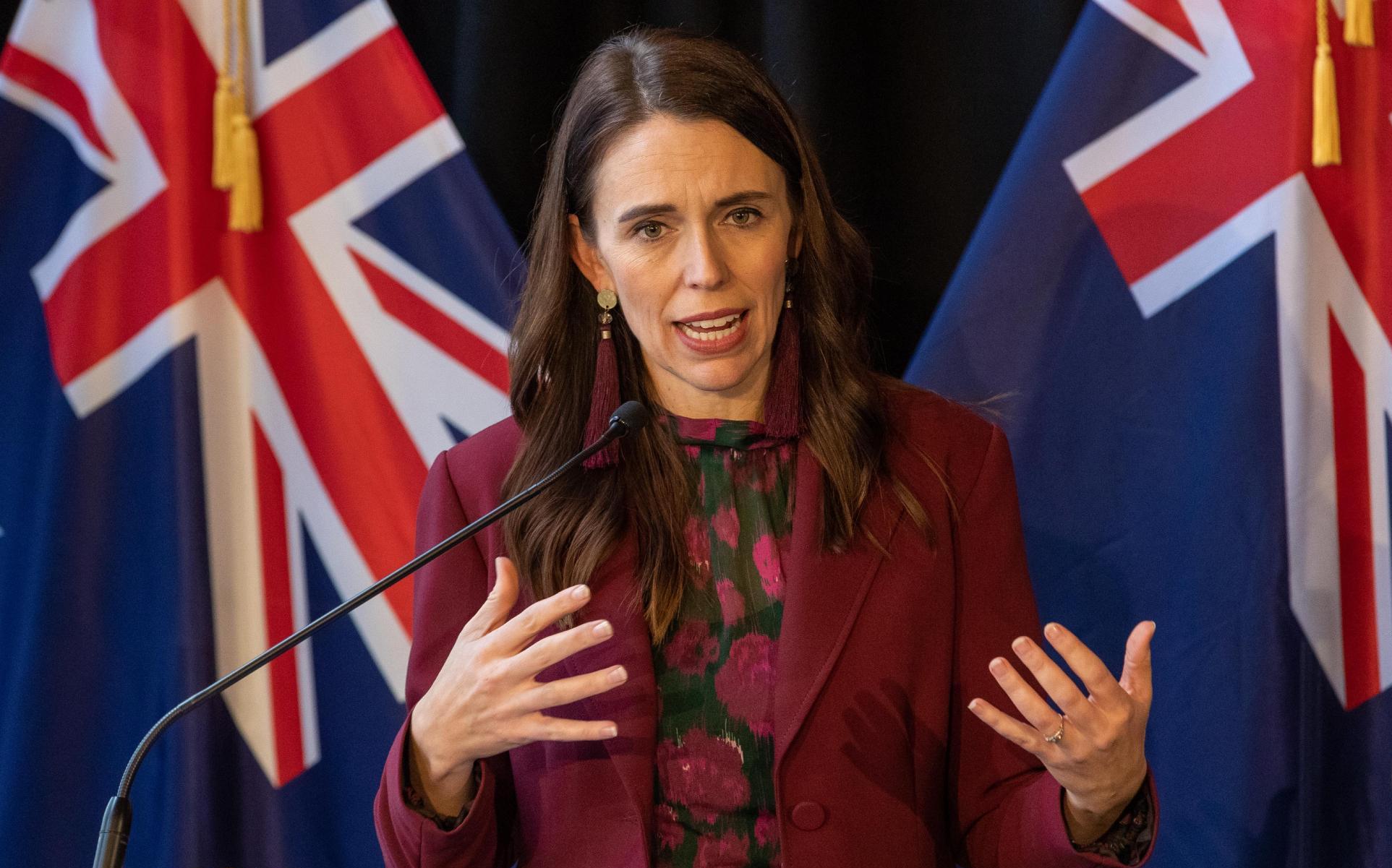 QUEENSTOWN, NEW ZEALAND - MAY 31: New Zealand Prime Minister Jacinda Ardern during the Australia-New Zealand Leaders Meeting on May 31, 2021 in Queenstown, New Zealand. Australian Prime Minister Scott Morrison is on a two-day visit to New Zealand to attend the annual Australia-New Zealand Leaders' Meeting. The trip is Scott Morrison's first overseas visit in 2021. (Photo by James Allan/Getty Images)