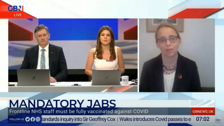 Watch: Dr Clare Craig on GB News on Why Mandatory Vaccination of NHS Staff is Wrong