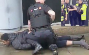 Arndale starbuks stabbing black man white leg.png