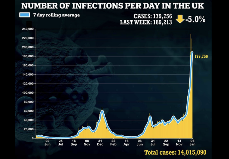 U.K.’s Daily Covid Cases FALL For First Time in Month