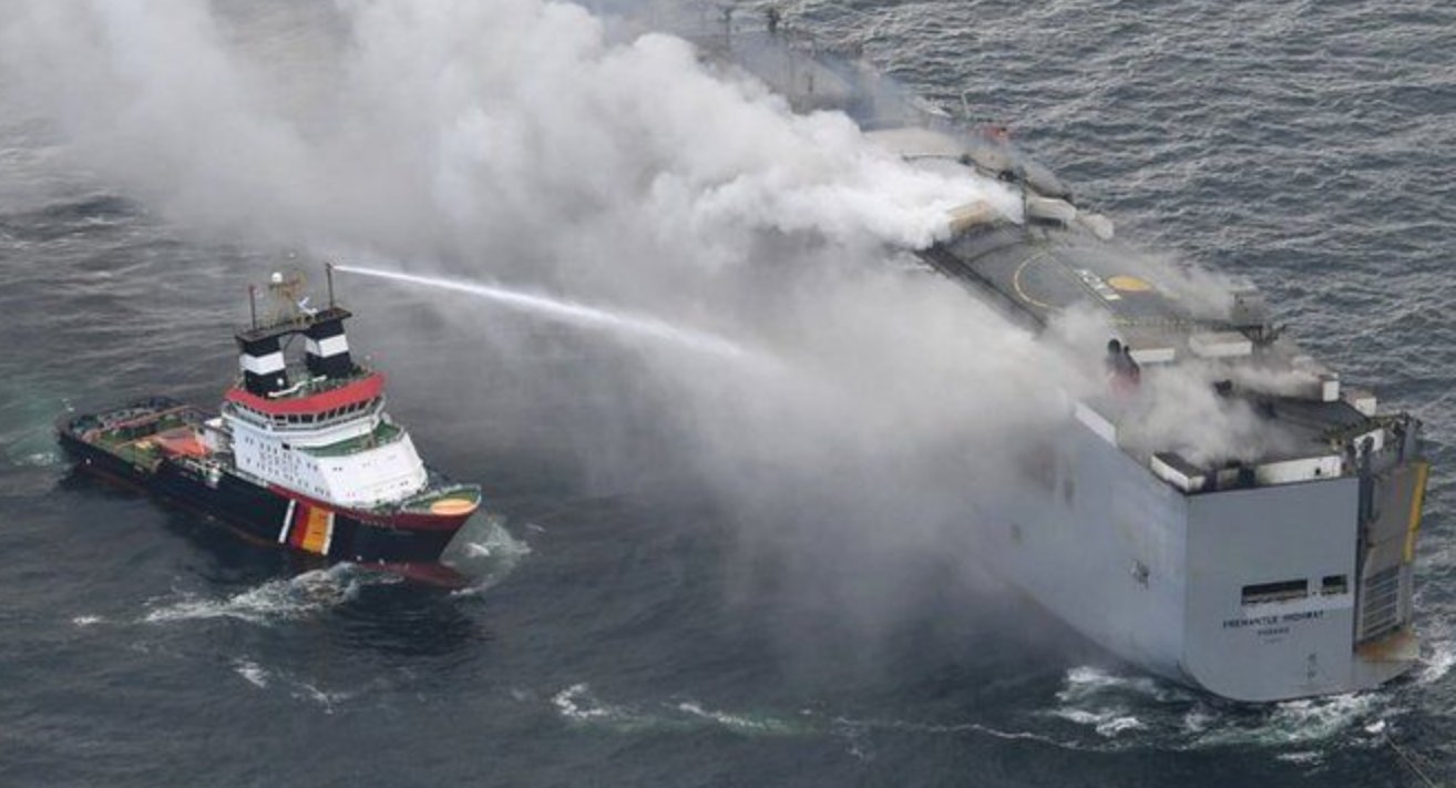 Electric Car Blamed for Deadly Fire on Cargo Ship Carrying 3,000 Cars