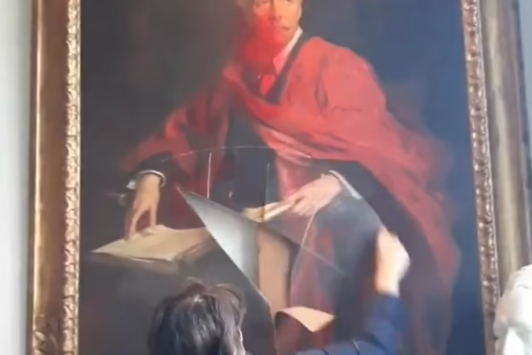 Pro-Palestine Activists Spray and Slash University of Cambridge’s Historic Painting of Lord Balfour