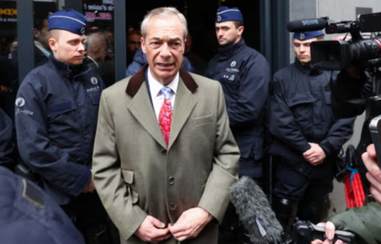 Chaotic Scenes in Brussels as Police Try to Shut Down NatCon Conference as Nigel Farage and Suella Braverman are Speaking