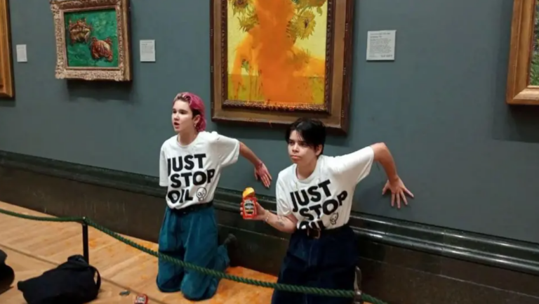 Just Stop Oil Activists Jailed for Throwing Soup on Sunflowers