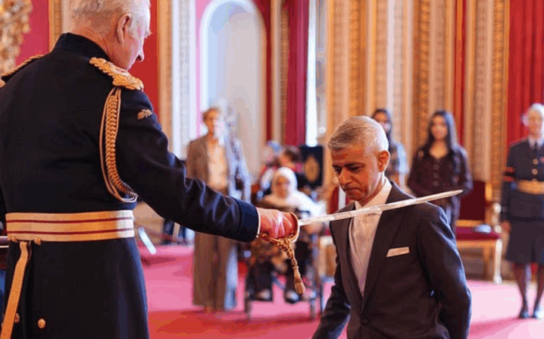 Sadiq Khan Knighted by King as Londoners Fume He’s Being “Rewarded for Failure”