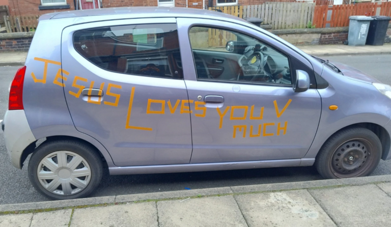 Driver Denied Car Insurance Over “Jesus Loves You” Stickers